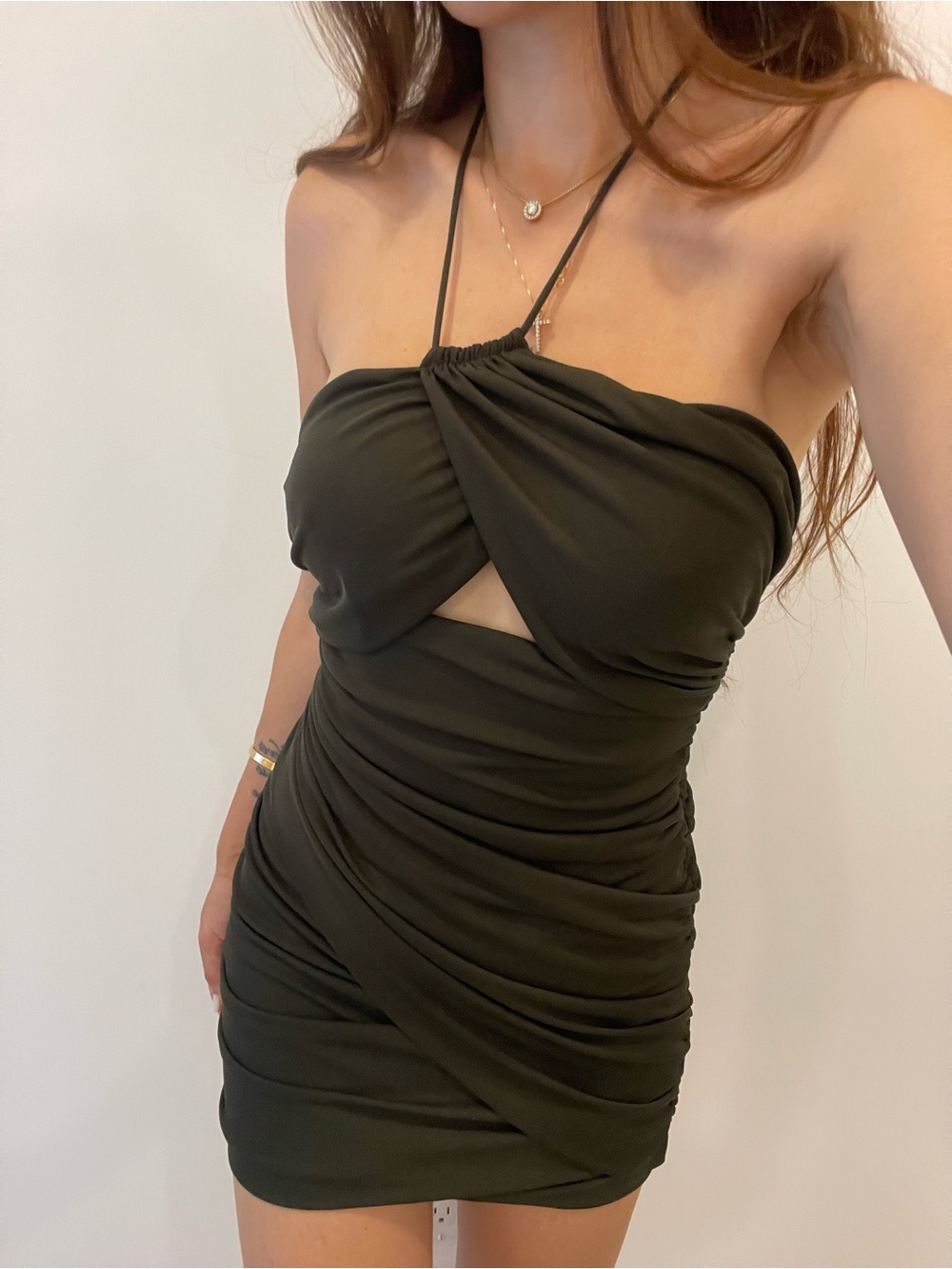 Zara Khaki green mini dress